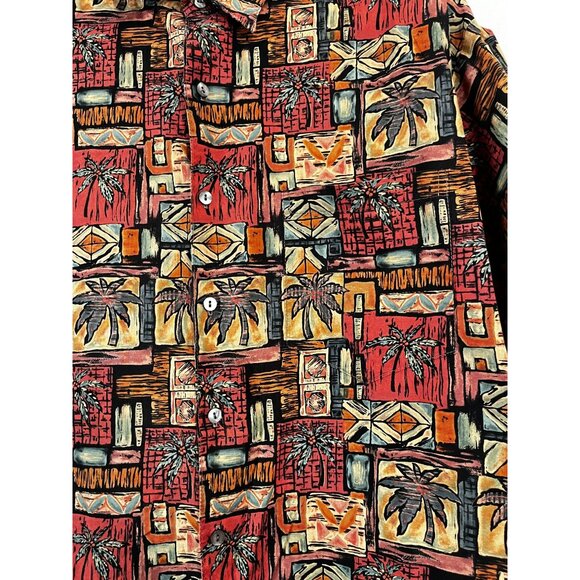 Vintage 80s Tori Richard Mens Button-Up Hawaiian Shirt Medium Tropical Abstract - Picture 2 of 8